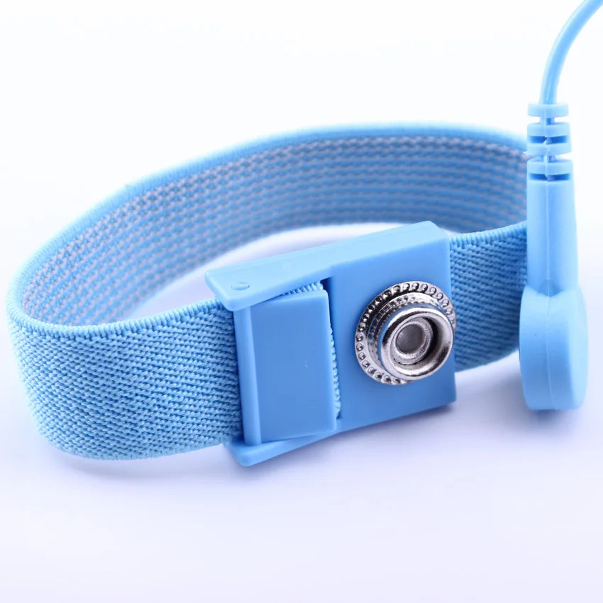1.8M Blue Adjustable Antistatic Wristband Bracelets Single-circuit ESD PU Wrist Strap With PE Bag Packing