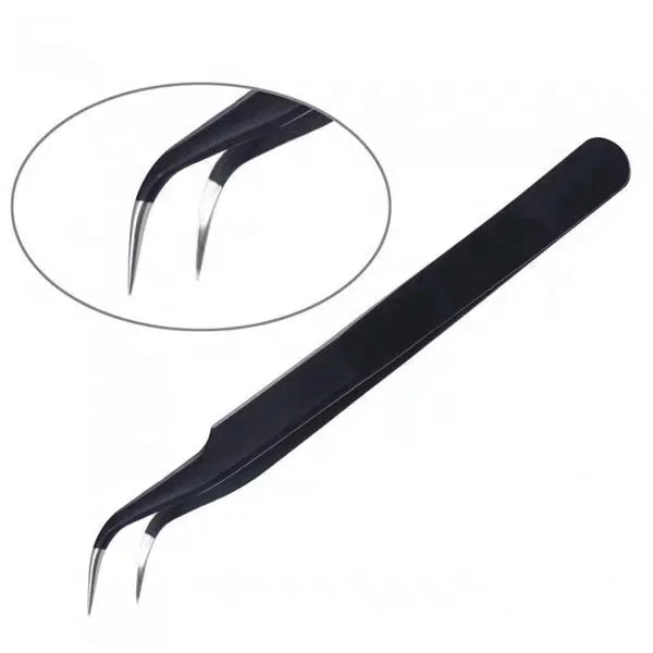 9pcs/lot Custom Black Antistatic Stainless Steel Precision ESD Tweezers Kit for Electronic Watch Mobile Phone Repair BGA Work