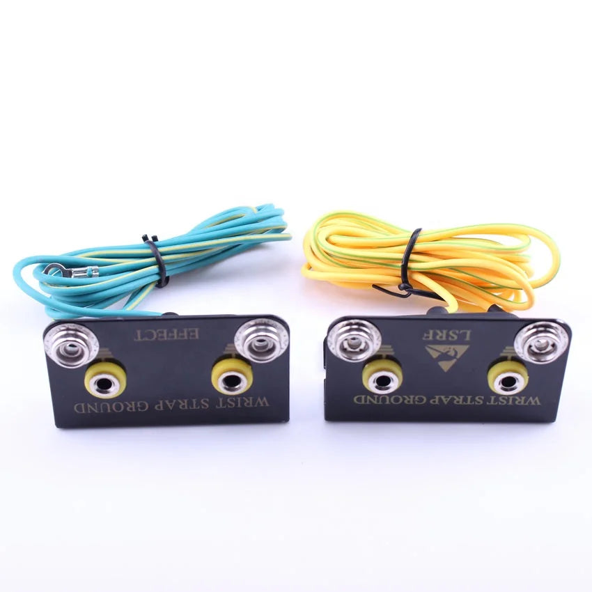 High Quality L Type PU 1.8 Meters Earth Anti-Static ESD Wrist Strap Dual Bench Grounding Socket Plug for Industrial Antistatic
