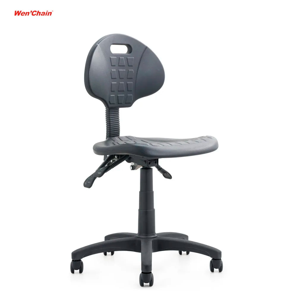 Wenchen Office Furniture Antistatic High ESD Soft PU Lab Foot Ring 2 Lever Mechanism Tilting Work Stool Laboratory Chairs