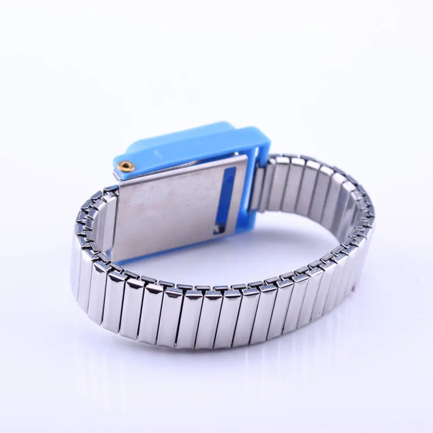 Silver Metal Cordless Anti Static ESD Wrist Strap Elastic Wireless Antistatic Wristband Bracelet Discharge Band