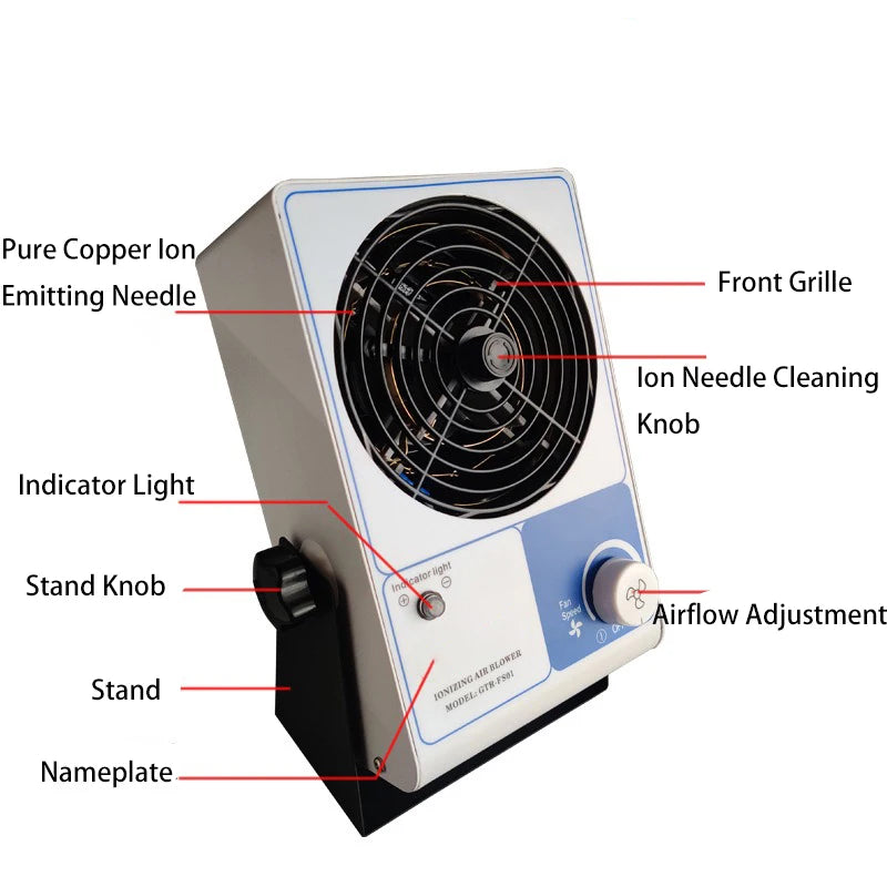 JEJOR JE-FS01 Industrial ESD Anti Static Ion Blower Safety Product Air Ionizer Fan