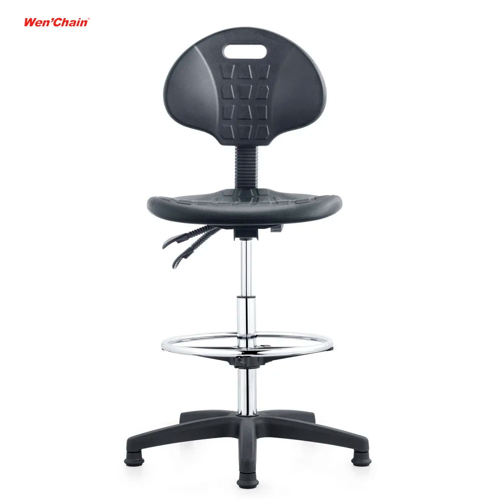 Wenchen Office Furniture Antistatic High ESD Soft PU Lab Foot Ring 2 Lever Mechanism Tilting Work Stool Laboratory Chairs