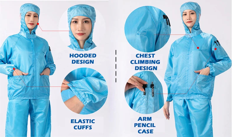 High Quality Manufacturer Cleanroom Coverall Esd Clothes Cleanroom Garment