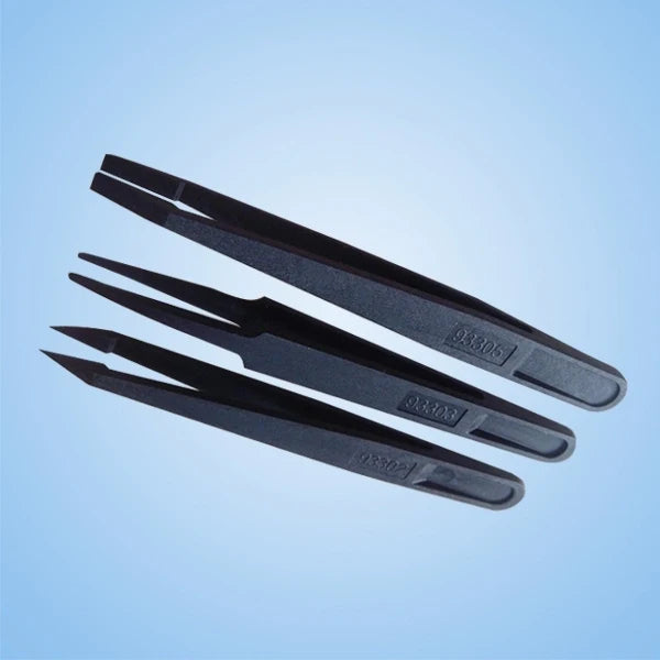 Black Plastic Gadgets Tweezers Tools ESD Tweezers for Clean Room