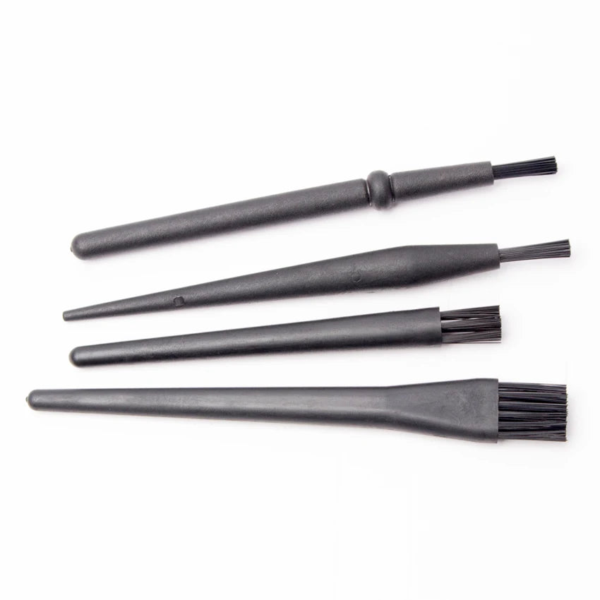 Industrial Small Black Round Handle SMT Machine Black Carbon Fiber Antistatic Cleanroom Conductive ESD Brush for PCB Cleaning