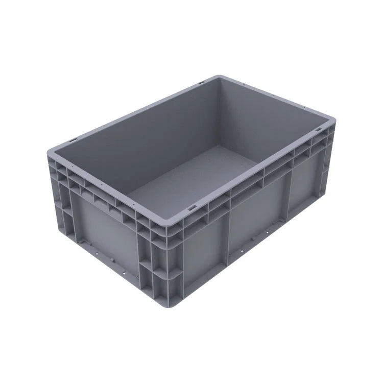Euro Standard Solid Plastic Container Crate Heavy Loading Stackable Collapsible Auto Industrial Parts Storage Solution EU4628