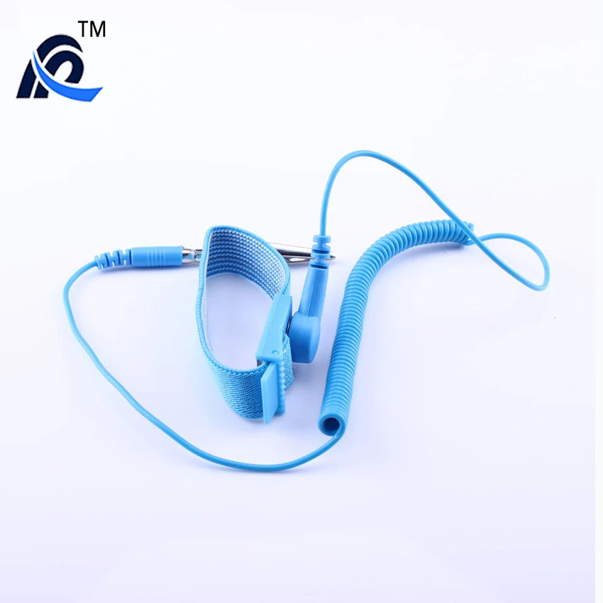 China Manufacture Custom ESD Wrist Strap Blue Wired Wrist Strap Antistatic PVC Wrist Strap for Cleanroom