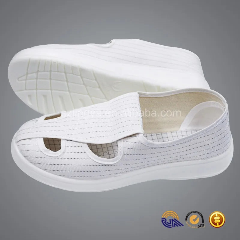 4 Holes Leather Upper PU Sole Industrial Esd Conductive Safety Shoes