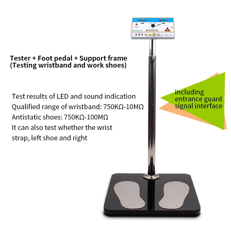 Double Feet Human Body Comprehensive Tester Electrostatic Antistatic Wrist Strap Shoes Tester With Access Control System