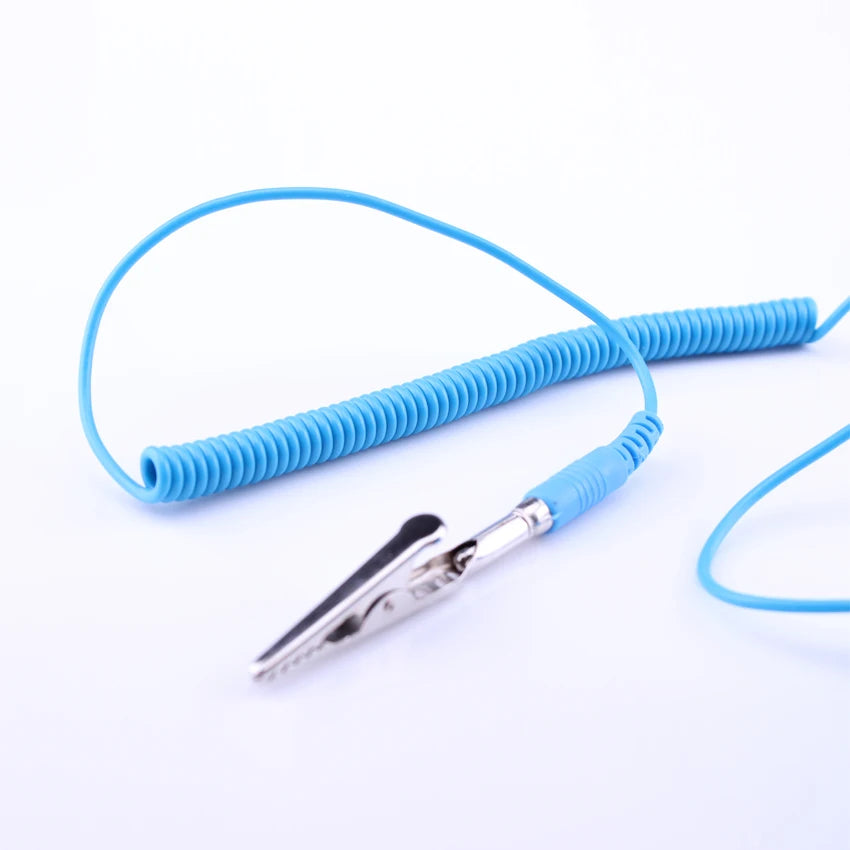 China Manufacture Custom ESD Wrist Strap Blue Wired Wrist Strap Antistatic PVC Wrist Strap for Cleanroom