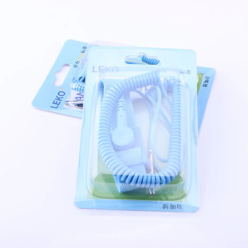 1.8m Adjustable Elastic Wire LEKO Cleanroom ESD Antistatic PU Wrist Strap Wristband With Alligator Clip
