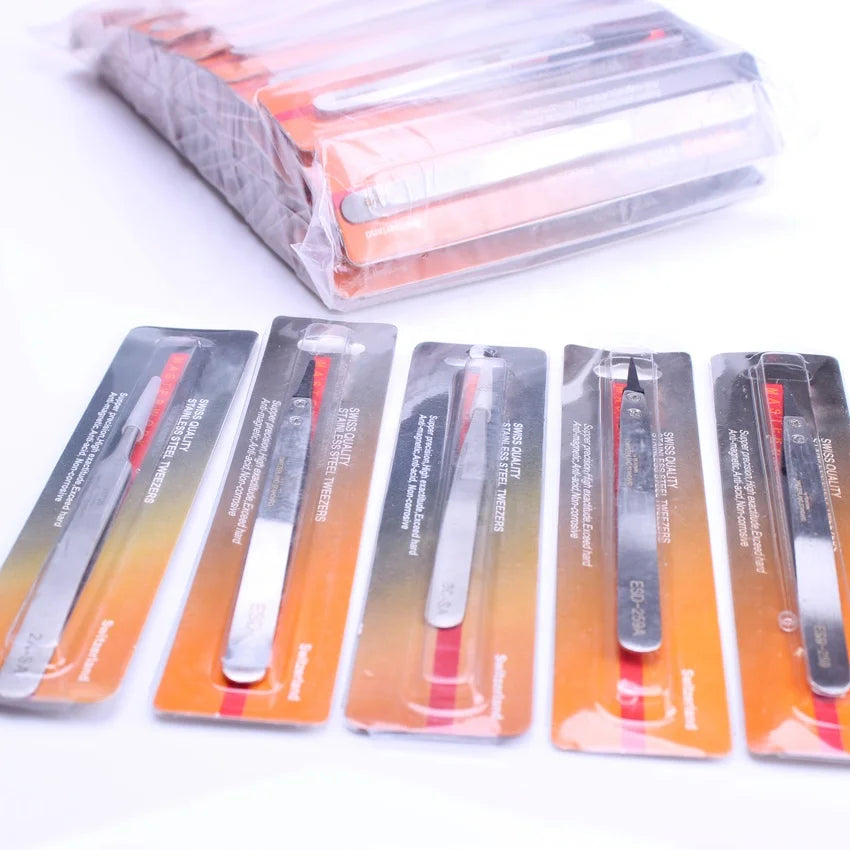 ESD Metal Tweezers with Changeable Head/tweezers Stainless Steel Professional/tweezers Tools