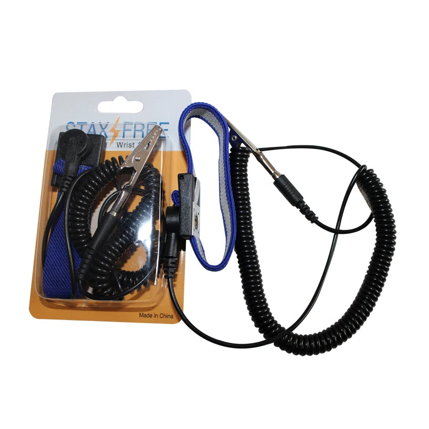 Single Circuit Antistatic Wrist Strap Dark Blue ESD Hand Wrist Strap ESD Wired Wrist Straps With Pu Cord