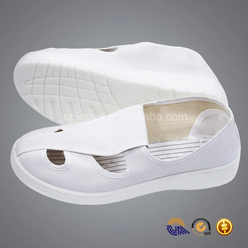 4 Holes Leather Upper PU Sole Industrial Esd Conductive Safety Shoes