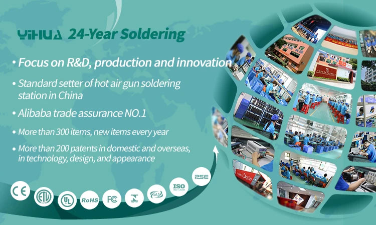 YIHUA 853AAA-I Basic Version 3 in 1 Digital SMD Soldering Desoldering Hot air Gun Preheat BGA Rework Soldering Station