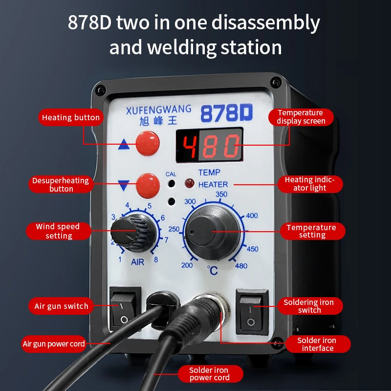 Factory 2-in-1 Industrial Welding Table Set Anti-static 878D Welding Table Factory Maintenance