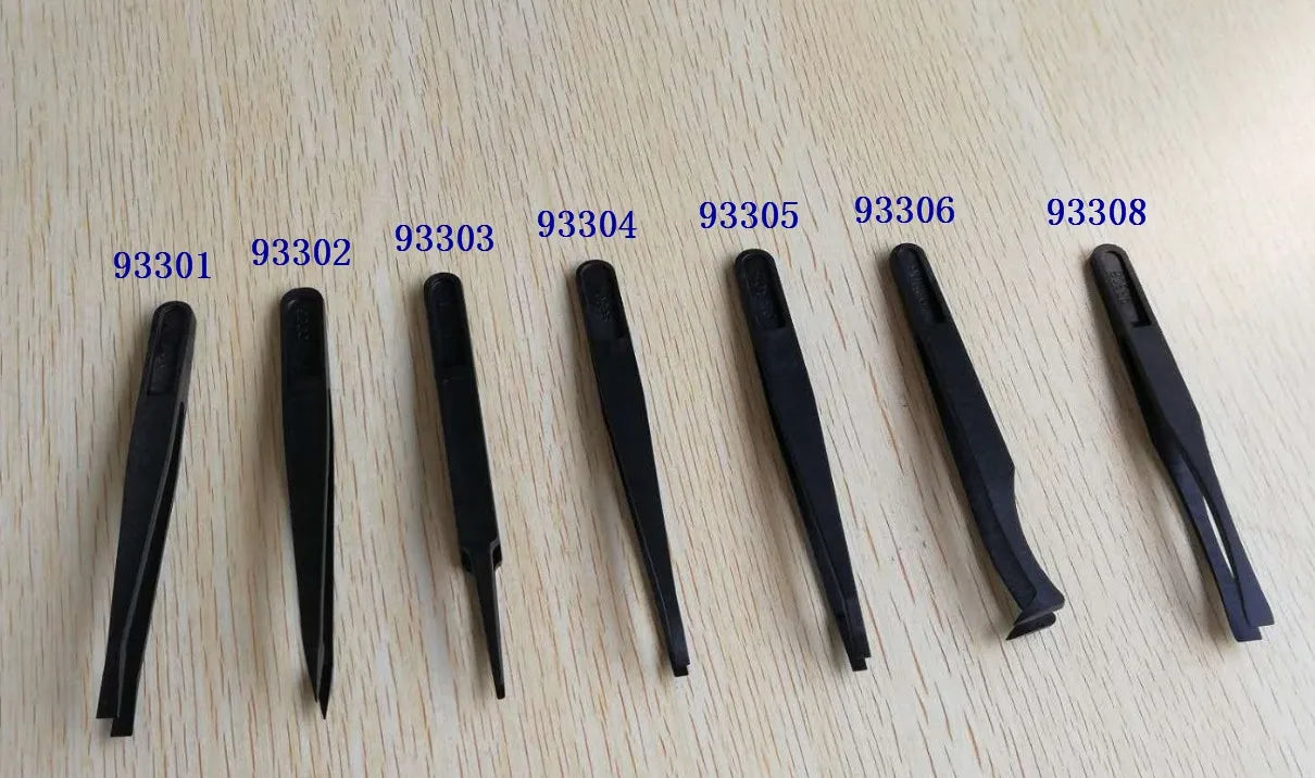 Industrial Black Mini 933 Series Anti-static Conductive ESD Plastic Tweezers for Electronic Pcb Smd Ic Repair Tool