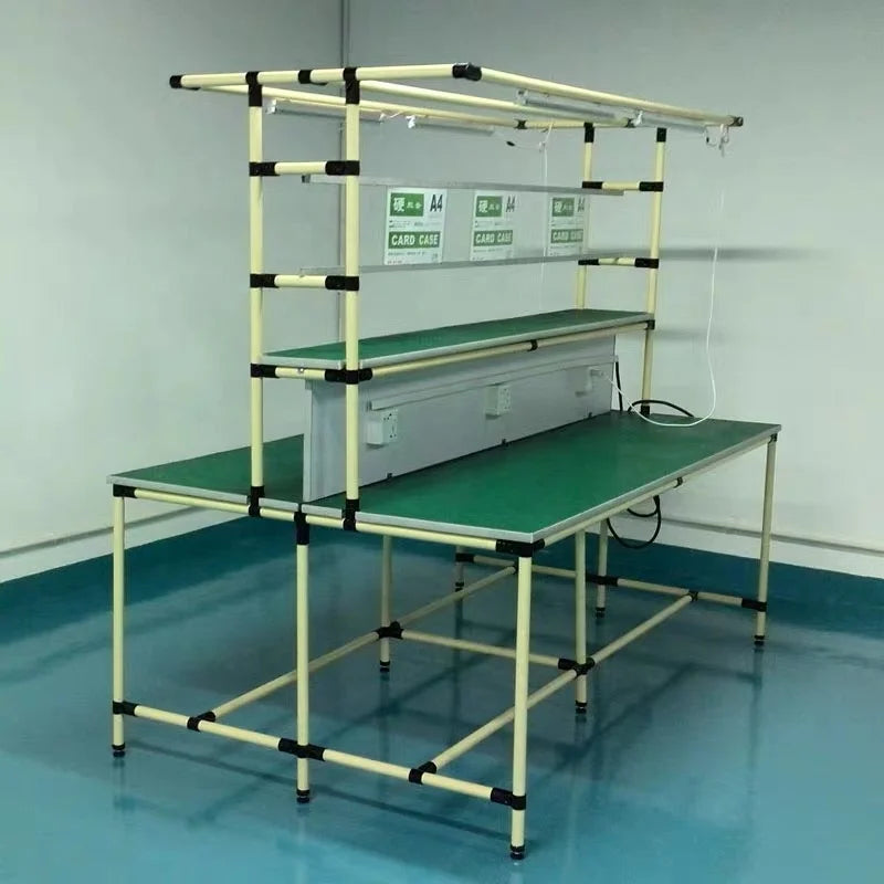 Customized Lean Pipe Racking System Esd Work Tables Production Line Table for Workshop