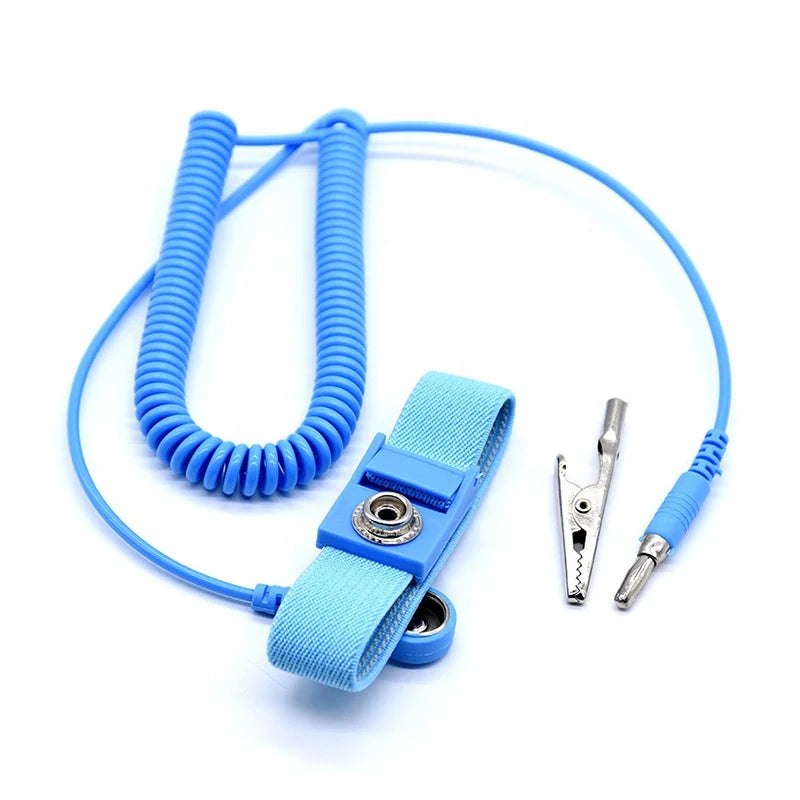 Custom Esd Wrist Strap Adjustable Blue Wired Wrist Strap Pvc Wrist Strap for Cleanroom