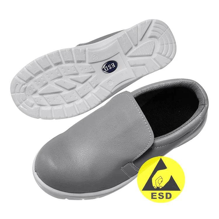 Cleanroom Grey ESD Antistatic Anti Slip Comfortable Steel Toe Safety Shoes
