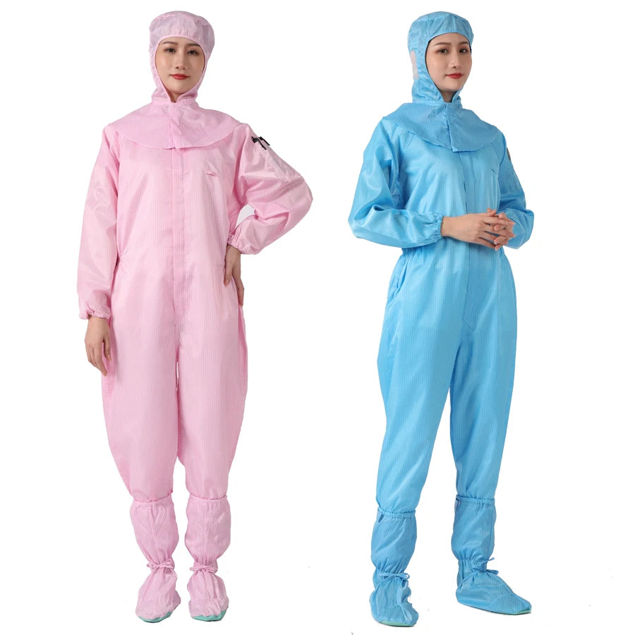 Industrial Washable Esd Clean Room Garment Anti-static Food Factory Work Clothes Jumpsuits Uniform Suit Coverall Without Hood