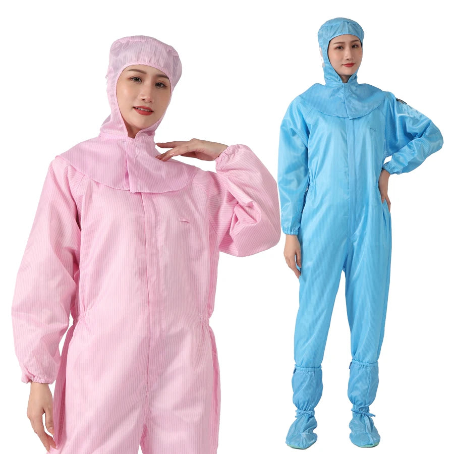 Industrial Washable Esd Clean Room Garment Anti-static Food Factory Work Clothes Jumpsuits Uniform Suit Coverall Without Hood