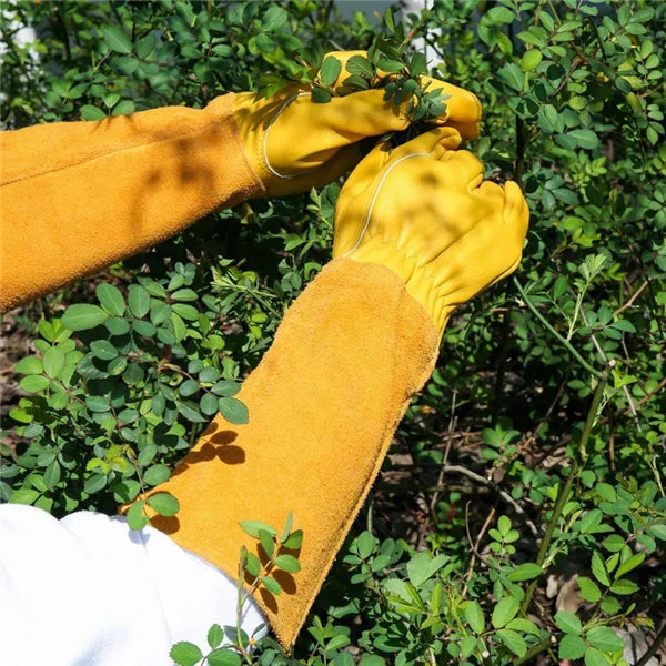 Anti Cut Resistant Flower Rose Pruning Thorn Proof Gloves Gauntlet Leather Women Long Sleeve Garden Gloves Split Leather Gloves
