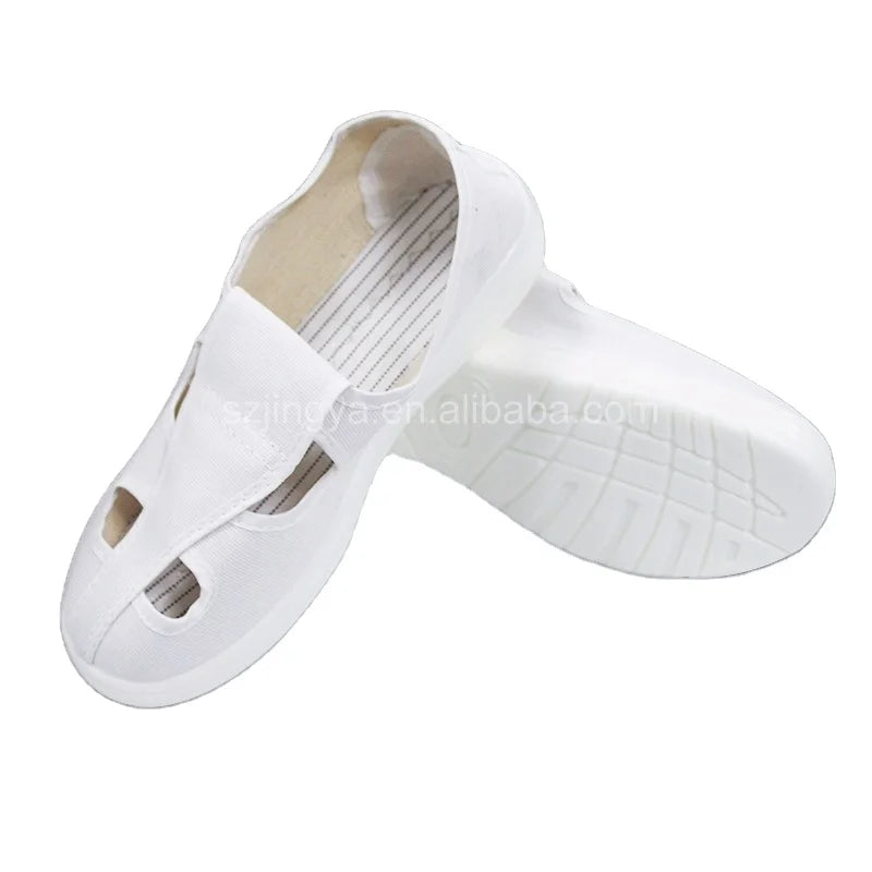 4 Holes Leather Upper PU Sole Industrial Esd Conductive Safety Shoes