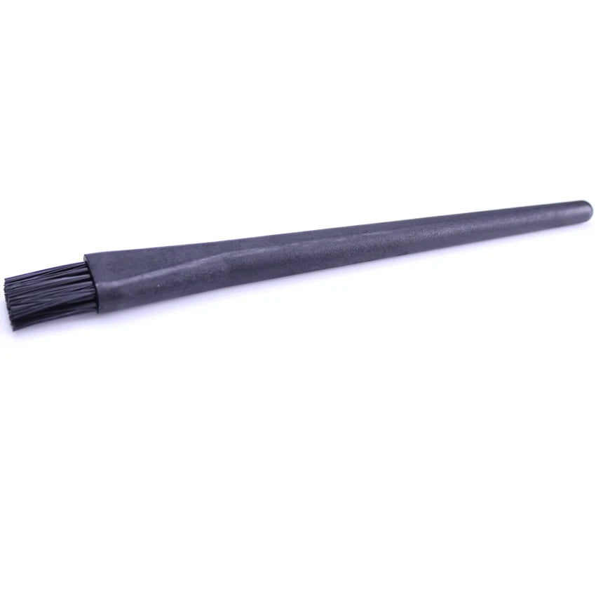 Industrial Small Black Round Handle SMT Machine Black Carbon Fiber Antistatic Cleanroom Conductive ESD Brush for PCB Cleaning