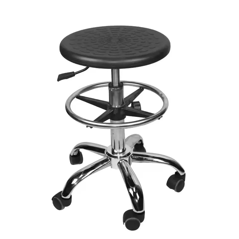 Factory Direct Round Steel Laboratory ESD PU Stool Swivel Chair for Biology and Science Comfortable Metal Seat