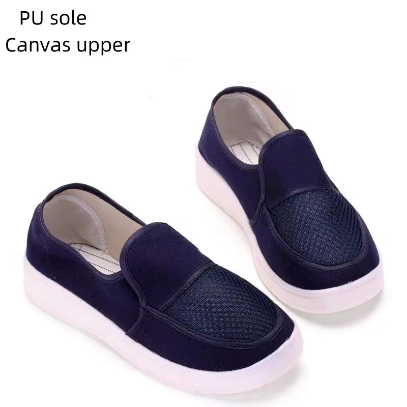 Factory Cleanroom Mesh Canvas Protective PU Work Shoes ESD Work Shoes Anti-static Shoes
