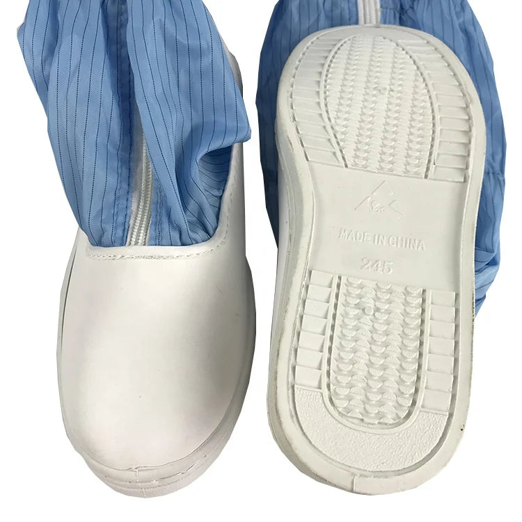 Reusable Waterproof PU Leather PVC Sole Clean Room Antistatic Shoes Industrial Cleanroom ESD Safety Boots