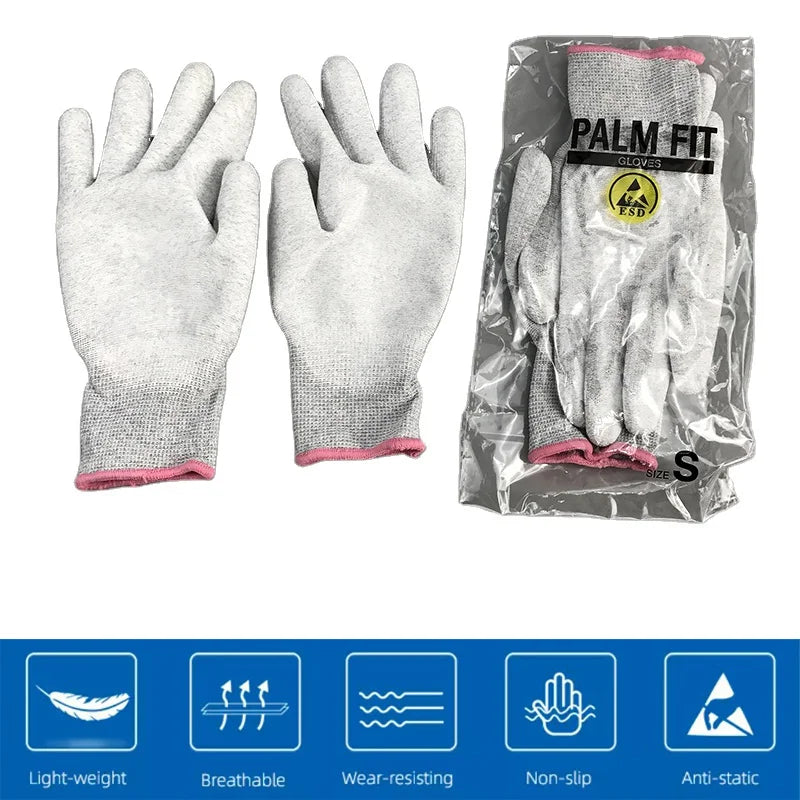 High Quality Factory Supply PU Coated Palm Gloves Cleanroom Safe ESD Anti Static Gloves for Electronics