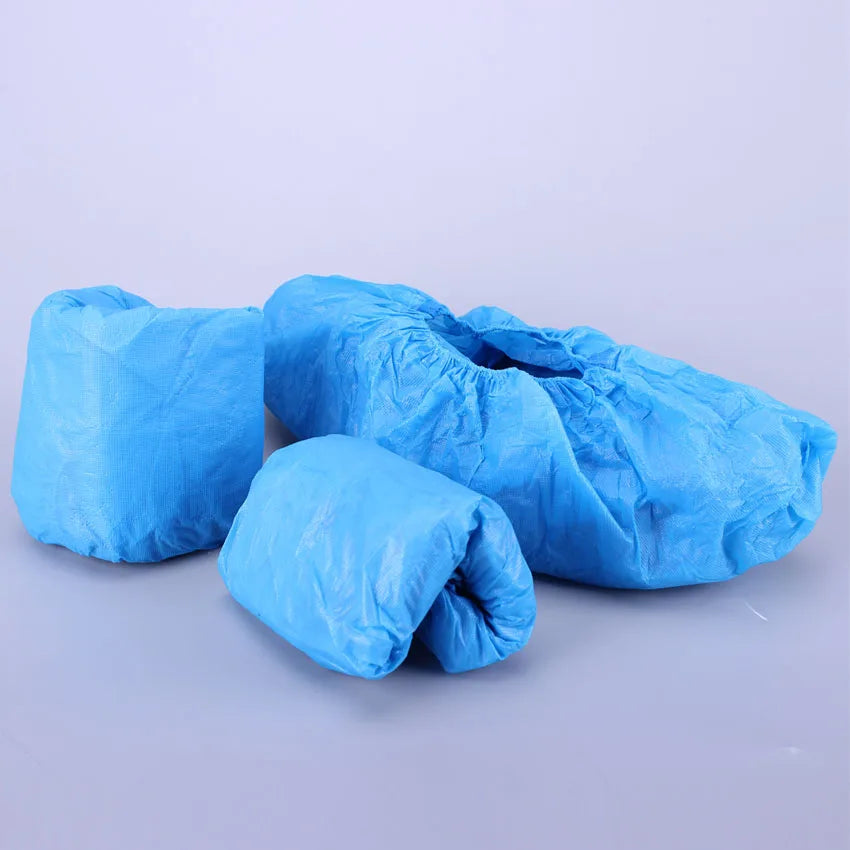 Disposable Consumable Blue Plastic Anti-Dust Overshoes Foot Covers Anti Slip Protective Shoe Covers Waterproof Cpe Shoe Cover