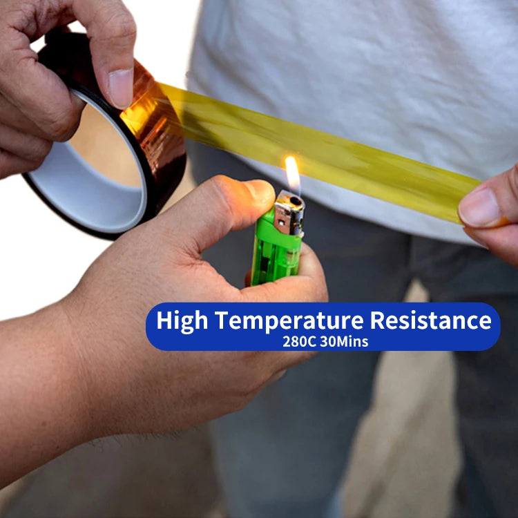 For PCB SMT & Semiconductor | Anti-static PI Tape | 200°C Heat Resistant Amber Tape | UL94V-0 Certified