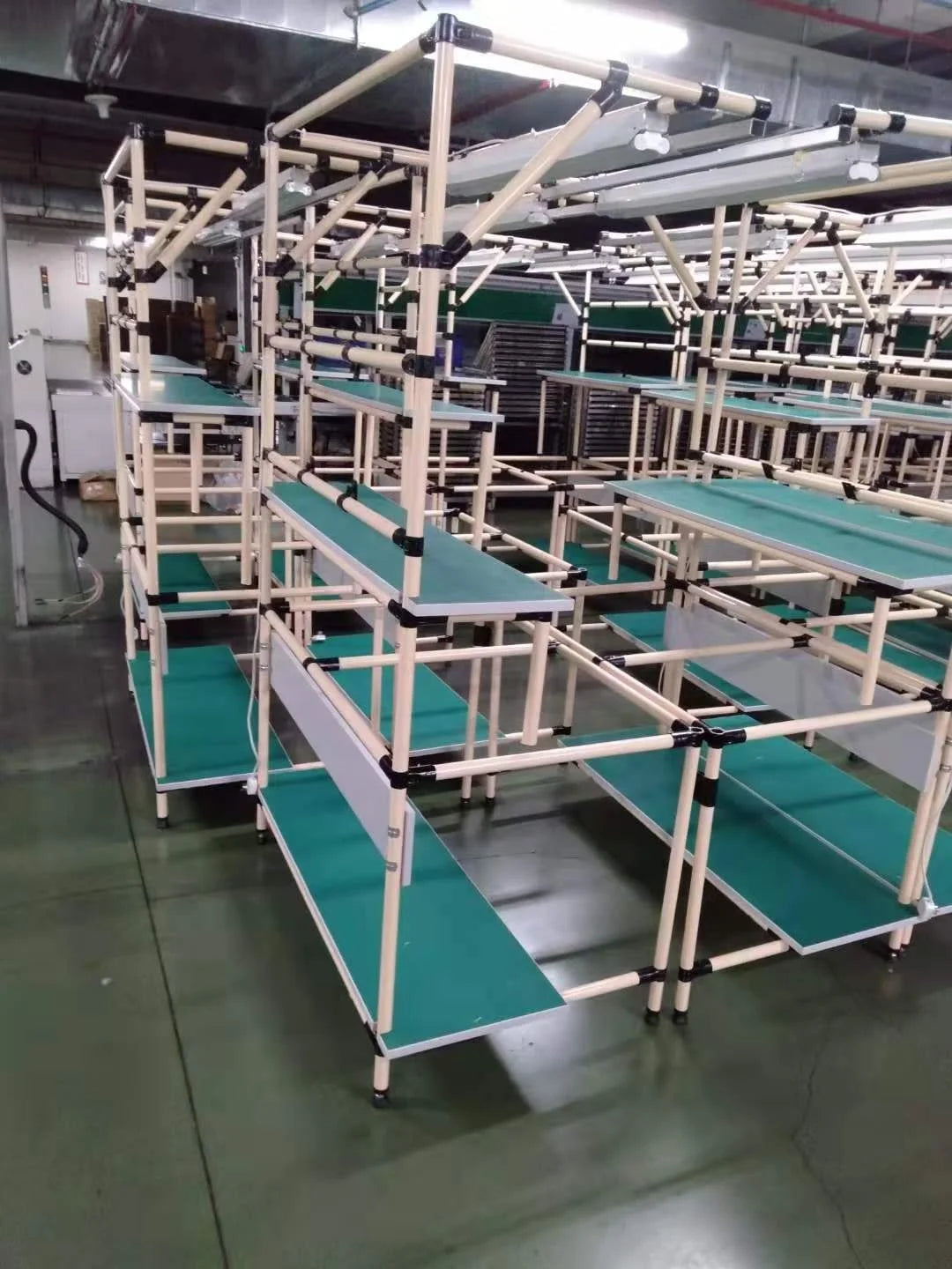 Customized Lean Pipe Racking System Esd Work Tables Production Line Table for Workshop