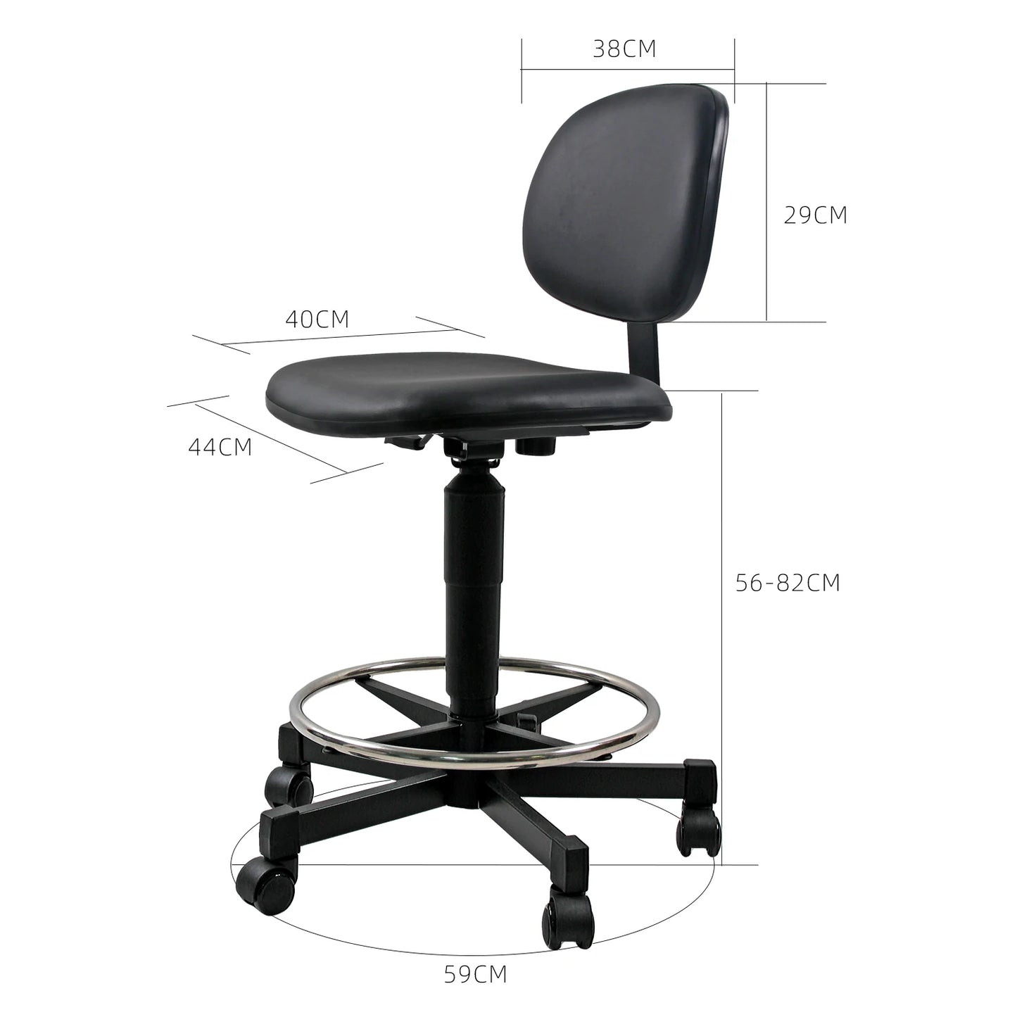 High Quality Waterproof Hospital Medical Chair Ergonomic ESD Furniture Adjustable Chair Work Standing Pedicure Stool for Lab