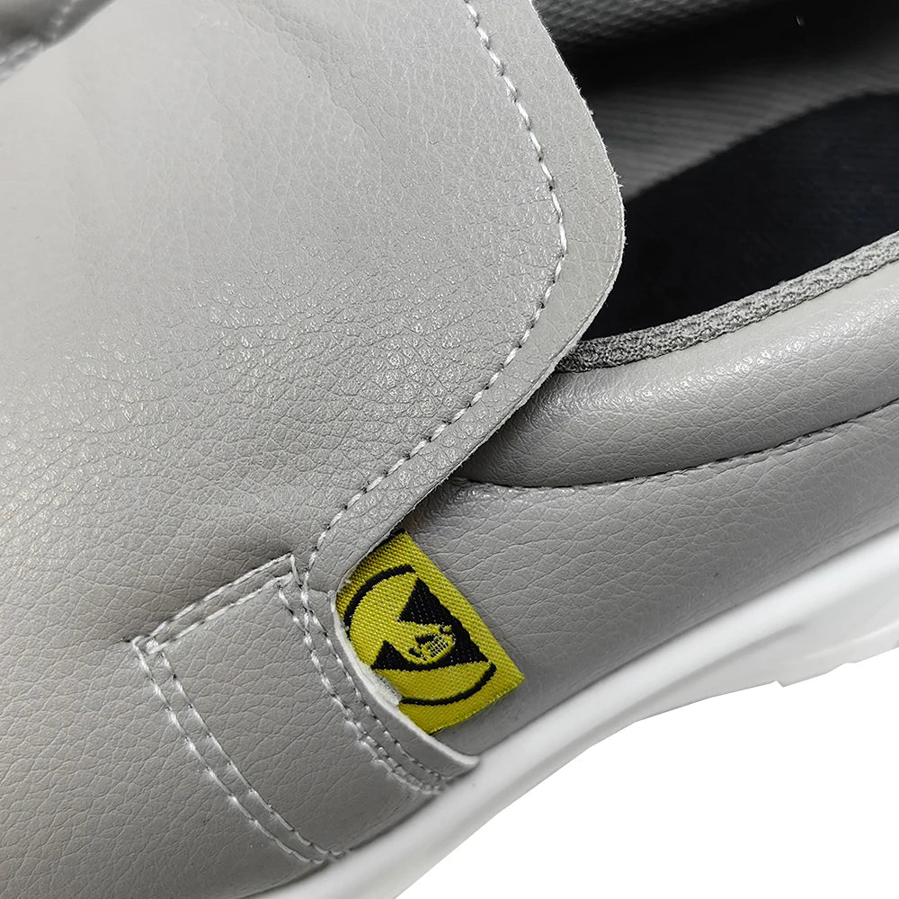 Cleanroom Grey ESD Antistatic Anti Slip Comfortable Steel Toe Safety Shoes