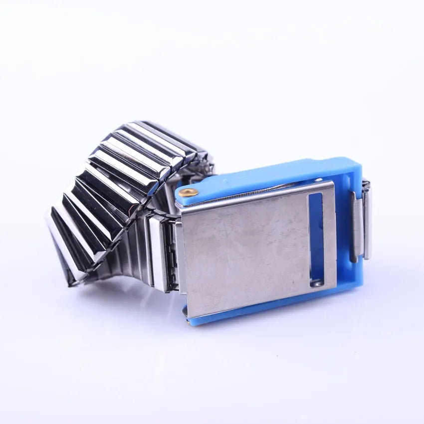 Silver Metal Cordless Anti Static ESD Wrist Strap Elastic Wireless Antistatic Wristband Bracelet Discharge Band