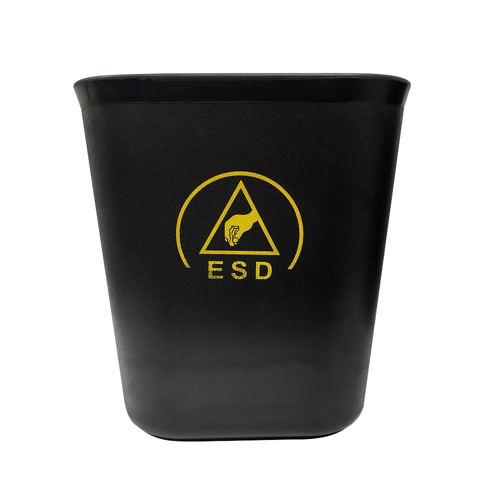 ALLESD Dust-Free Cleanroom Workshop Safety Trash Can Permanent Solution ESD Conductive Black Anti-Static Waste Bin