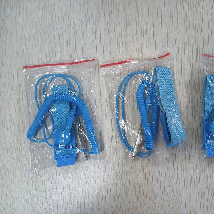 1.8M Blue Adjustable Antistatic Wristband Bracelets Single-circuit ESD PU Wrist Strap With PE Bag Packing