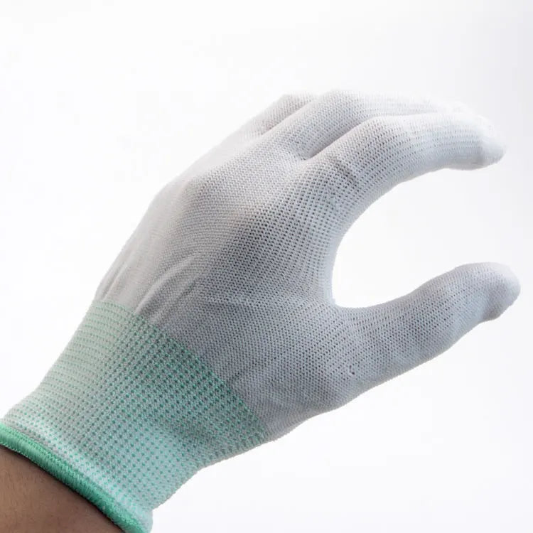 13 Gauge PU Palm Coated Gloves Wholesale Wear Resistant Safety Work Gloves White Coating Industry Glove