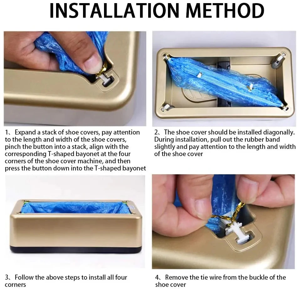 Automatic Disposable Waterproof Overshoes Dispenser Portable Hand-Free Shoe Cover Machine for Home Office Supermarket Smart Home