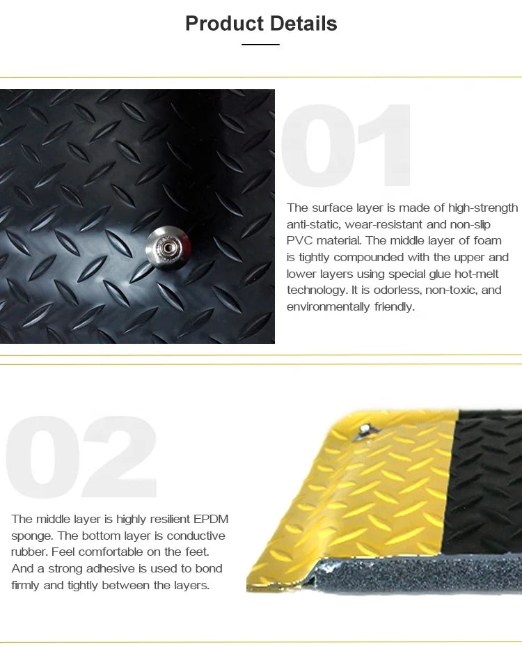 ESD Heat Resistant Insulation Dish Drain Rubber 18 X 26 Blanket Conductive Healthy Earthing Grounding Door Mat ESD