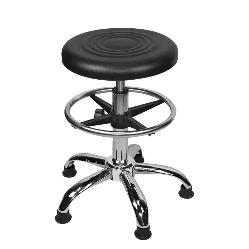 Factory Direct Round Steel Laboratory ESD PU Stool Swivel Chair for Biology and Science Comfortable Metal Seat