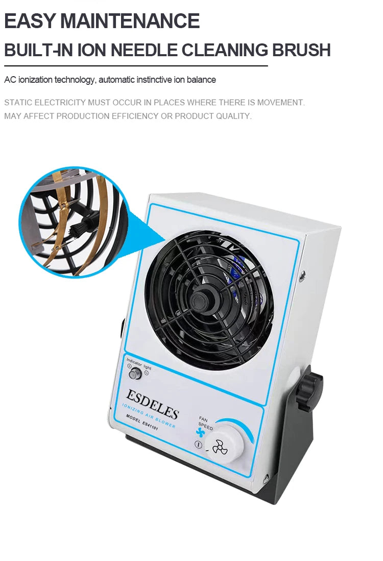 Electrostatic Industrial Static Eliminator Warm Air Blower Ionizer High Pressure Horizontal Modular Ionizing Air Blower White