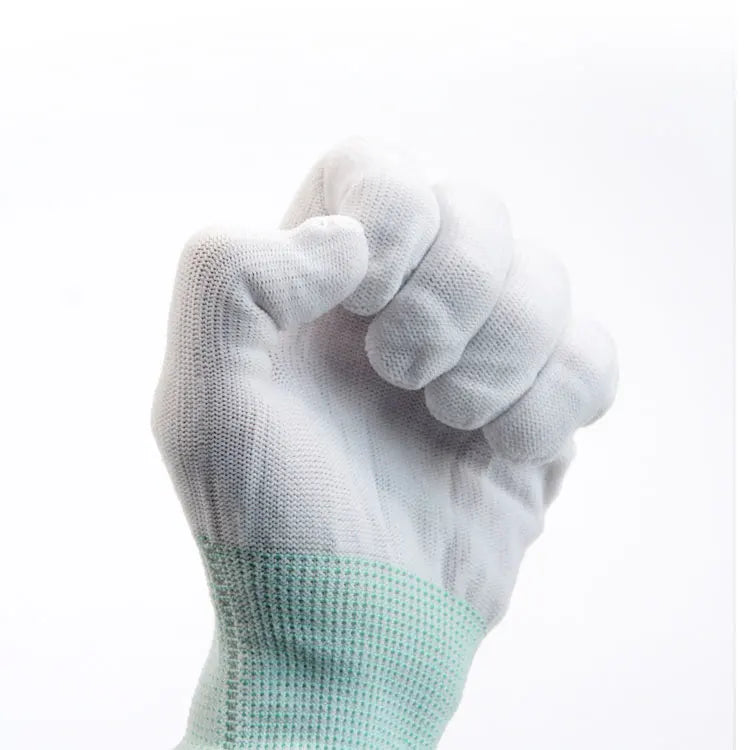 13 Gauge PU Palm Coated Gloves Wholesale Wear Resistant Safety Work Gloves White Coating Industry Glove