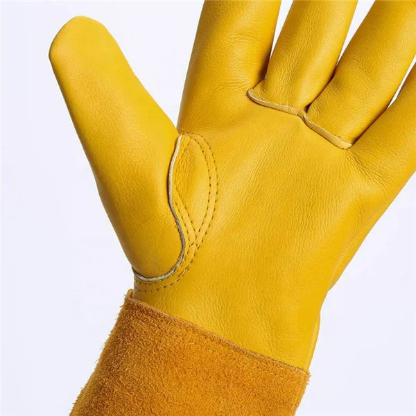 Anti Cut Resistant Flower Rose Pruning Thorn Proof Gloves Gauntlet Leather Women Long Sleeve Garden Gloves Split Leather Gloves
