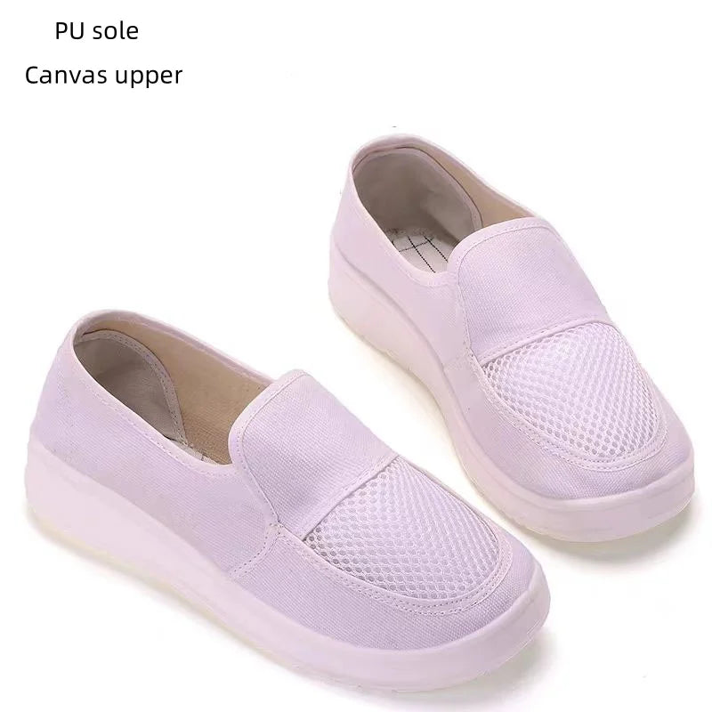 Factory Cleanroom Mesh Canvas Protective PU Work Shoes ESD Work Shoes Anti-static Shoes